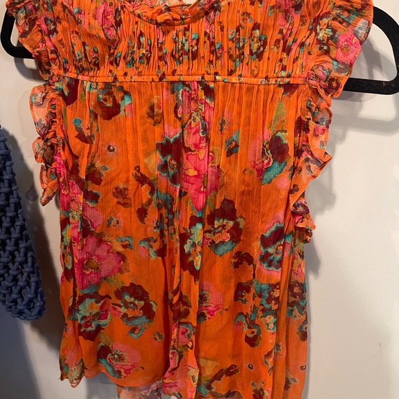 Ulla Johnson Tops - Ulla Johnson Orange Floral Blouse